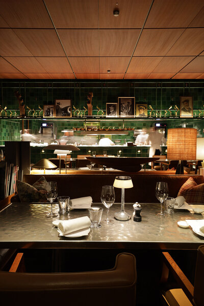 Restaurant interior photography at La Réserve Zurich by Fenja, luxury hospitality photographer Switzerland.