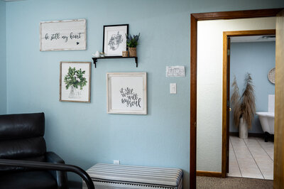 bed with sunshine in the Joyful Beginnings birth room