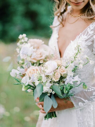 Wedding bouquet in the Park City Utah mountains wedding photography