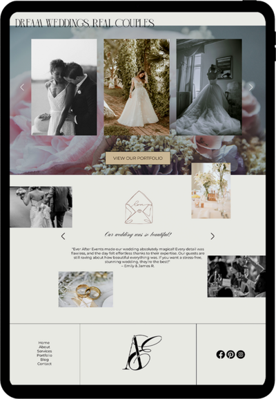 Custom branding and web design for a creative event stylist
