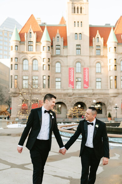 couple outside landmark center
