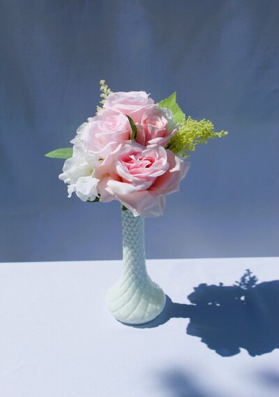 Pink Rose & Cream Hydrangea BOUQUET