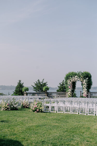 outdoor wedding ceremony set up