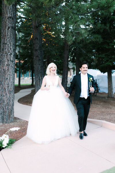 Bride holds bouquet