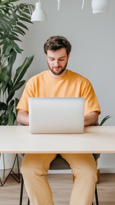 Man Working at Desk