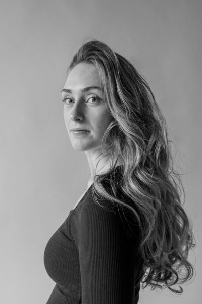 black and white headshot of Jackie