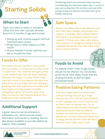 Picture of Printable starting solids Handout PDF