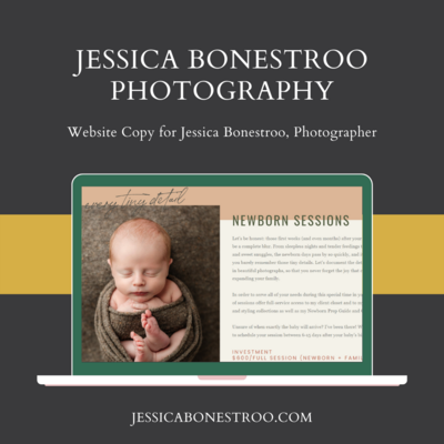 Jessica Bonestroo Photography Newborn Mentoring Website Portfolio by What Sara Said