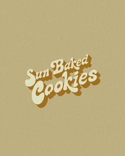 Retro coastal style logo design for a custom cookie brand