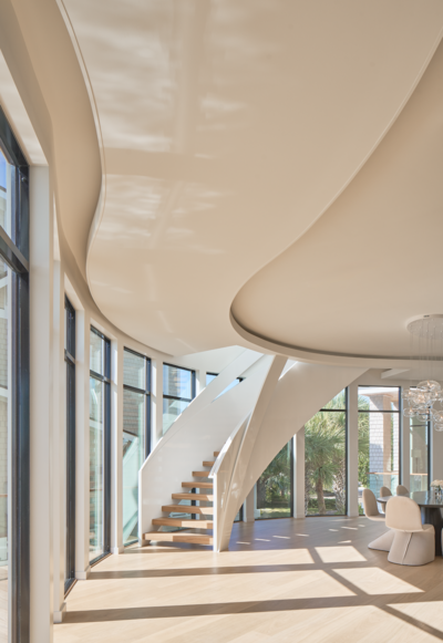 Custom staircase in Wrightsville Beach home.