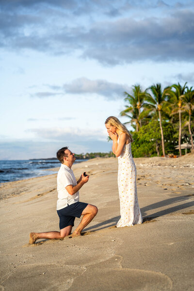 Proposal on beach taken by hawaii engagement photographer
