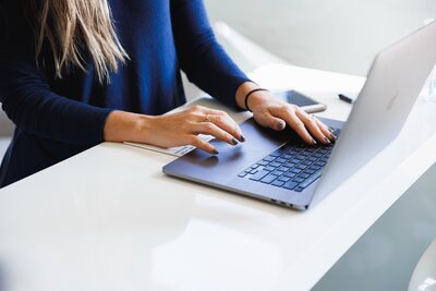 Man working on a laptop