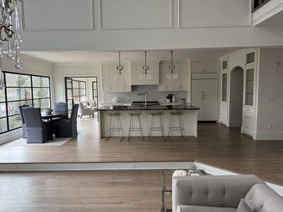 kitchen with bar stools to show home remodeling atlanta ga