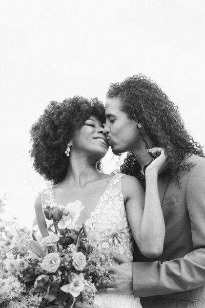 Bride and groom elopement portrait by Marien J Malloy