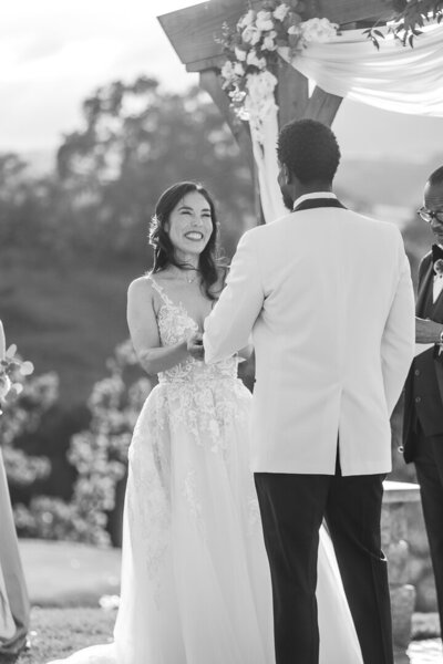Couple exchanging vows outdoors, photographed by Vanessa Montano Photography — Brentwood Wedding Photographer creating timeless, emotive wedding portraits.