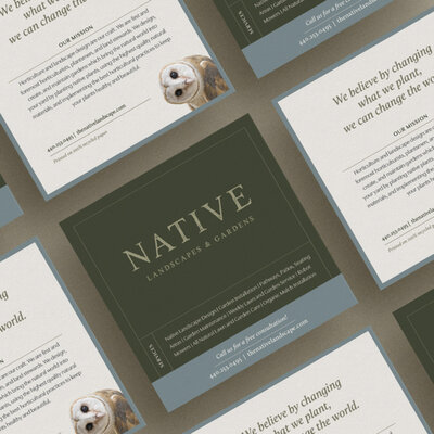 Mockup of postcard design for Native