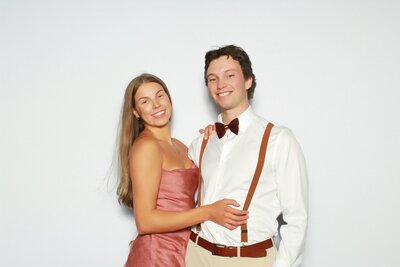Couple posing at photobooth