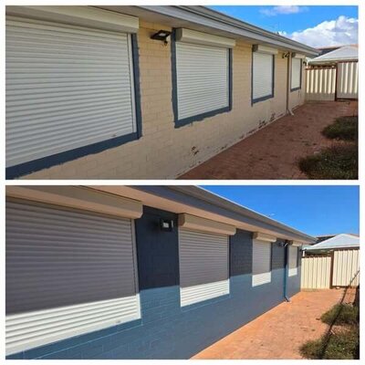 Freshly painted front façade of a residential home with crisp detailing, completed by New-Style Painting Service.