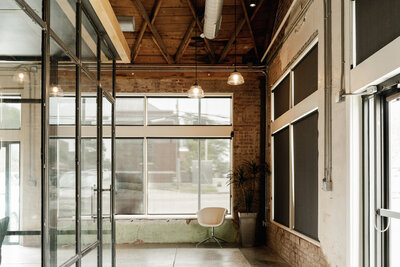 renovated office building lobby