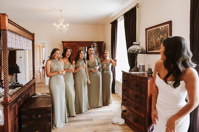 aswanley wedding ceremony set up with festoon lights scotland wedding venue