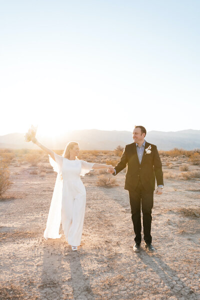Elopement Styled Shoot in the desert at sunset