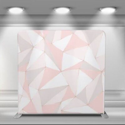 pink design on custom printed backdrops