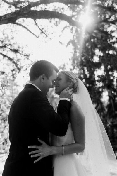 Newlyweds Kissing
