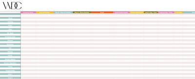 Screenshot of The We Do Collective's Vendor List Spreadsheet Template