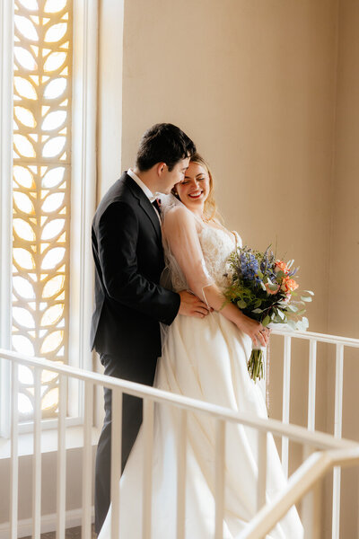 Bride and groom portraits at St. Paul the Apostle.