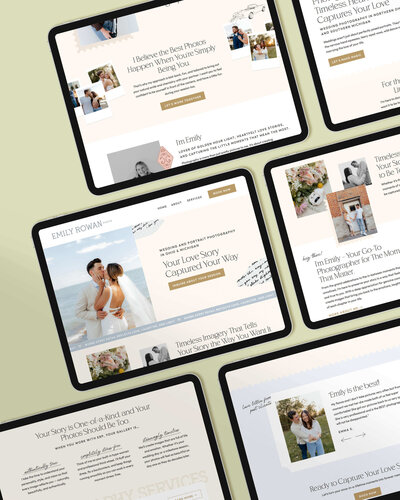 clean, minimal, feminine website design for ohio wedding and family photographer