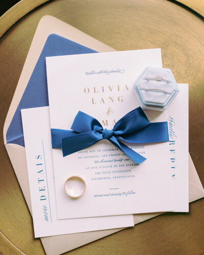 Leigh Modern Gold Foil Wedding Invitation