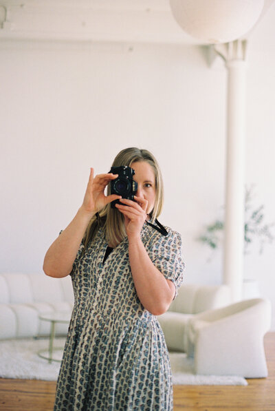 Ashley Biess, named the best boudoir photographer in Chicago, in her Artistrie Co. studio.