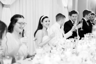 bride enjoying her wedding reception