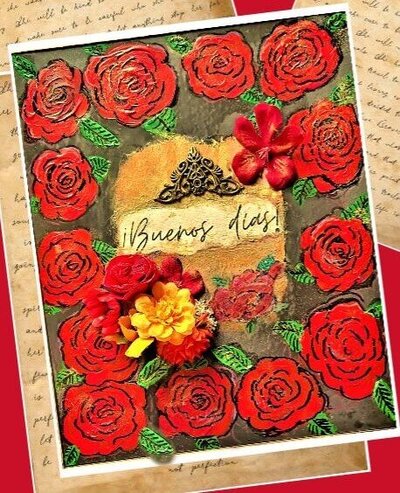 Red roses canvas art against black background by Leticia