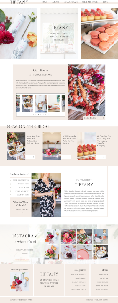 Showit Blog Template Website Semi Custom