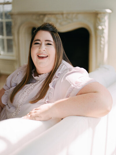 Houston's best wedding photographer Swish and Click smiles during her headshots