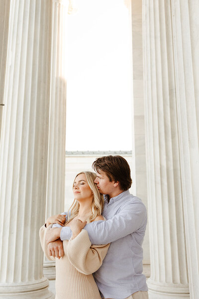bride and groom kissing