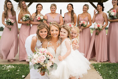 Bridesmaid Portrait using preferred vendor photographer at Emery's Buffalo Creek > All Inclusive Houston Wedding Venue Bridesmaid Photo at Emery's Buffalo Creek