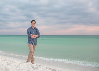 senior boy on the beach in destin florida
