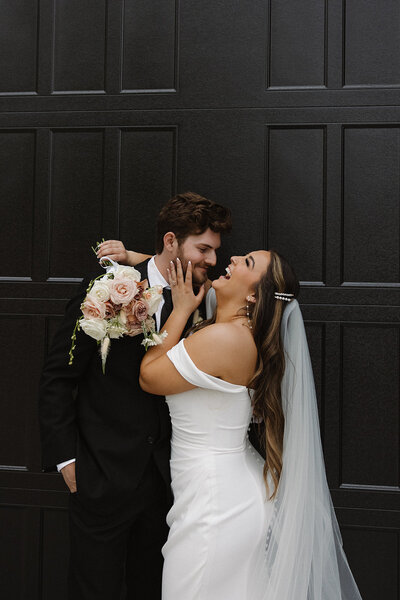 A groom gets krunk with his bride.