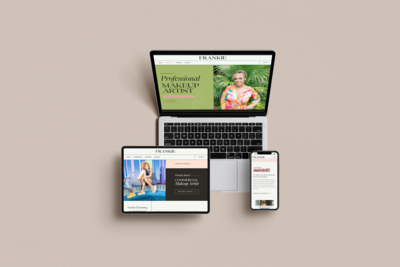 Mockup of Frankie Key West Make Up Artist Website Design