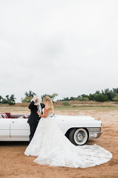 Wedding Couple Vintage Car