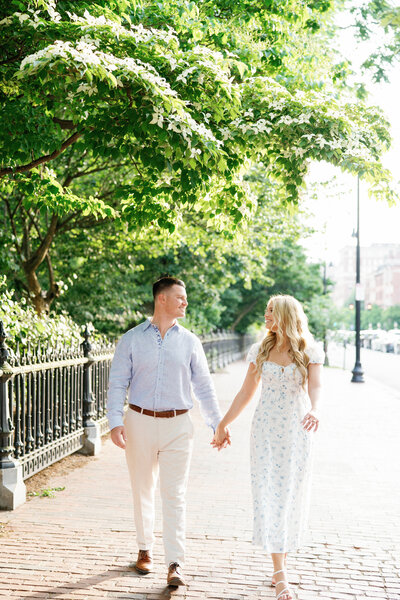 Allison & Greg's Boston Public Garden Engagement Session -City Stroll