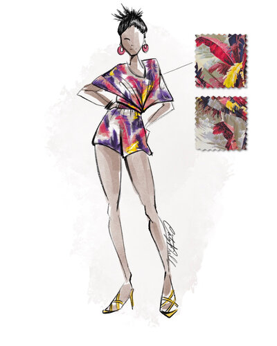 Worn-In-Shop-Vogue-June-1985-Tropical-Pattern-Matching-Set