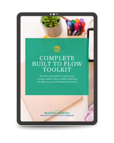 Complete Built to Flow Toolkit workbook on ipad
