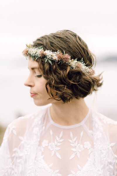 Cinematic portrait of a couple during their mountaintop elopement in Virginia, captured in soft, editorial light with a nostalgic film-inspired aesthetic by Editorial Wedding Co.