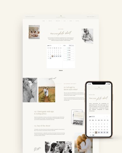 Showit Booking Page Template
