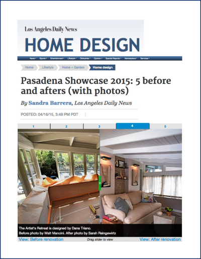 LA Daily News article featuring work by interior designer Dana Triano of Dana Triano Designs