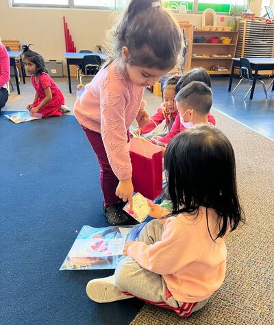 Students learning in Cloverdale Montessori classroom