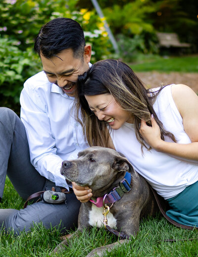 Family portrait with dog in Bay Area park by Ellobelle Photography family photographer